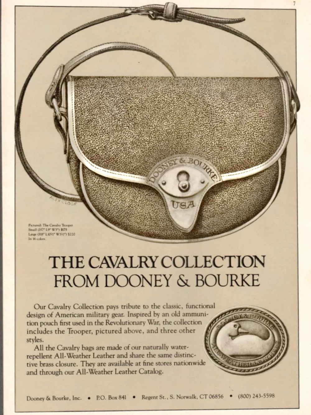 Dooney & Bourke Cream Leather Crossbody with Tan Trim